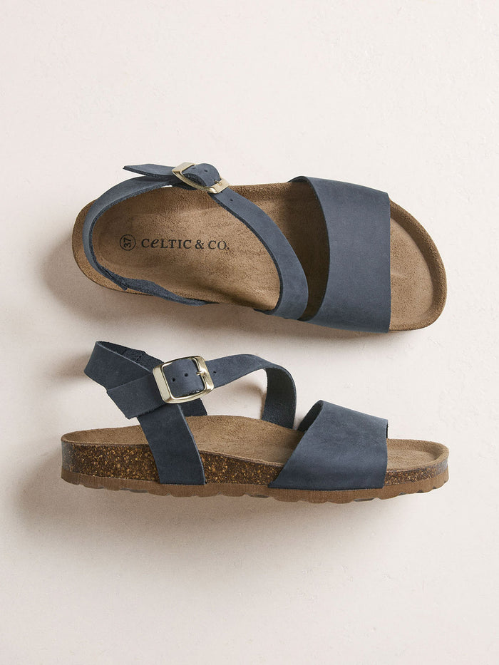 Leather Asymmetric Strap Sandals