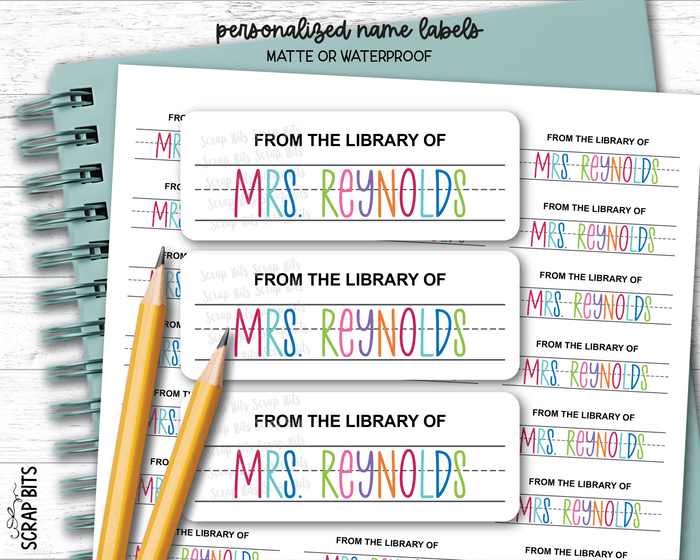 Lettering Practice Name Labels, Personalized Belonging Labels - Scrap Bits