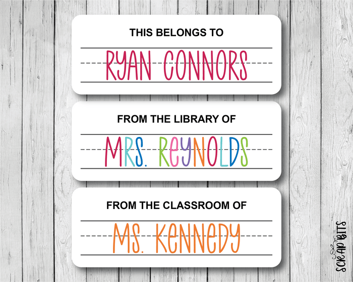 Lettering Practice Name Labels, Personalized Belonging Labels - Scrap Bits
