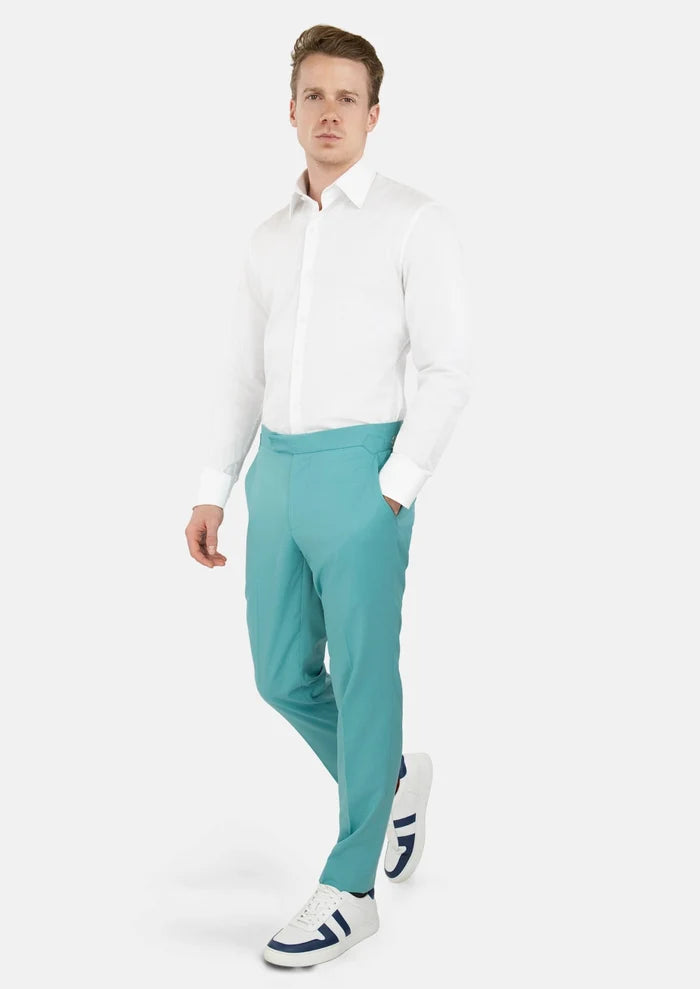 Light Teal Performance Stretch Pants - SARTORO