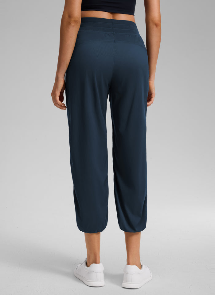CRZ YOGA Women's Lightweight Drawstring Pocket Straight Leg Pant 24 Ink Blue