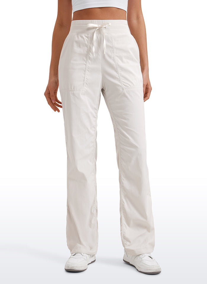 CRZ YOGA Lightweight Workout Pants for Women Straight Leg 30" Milky White