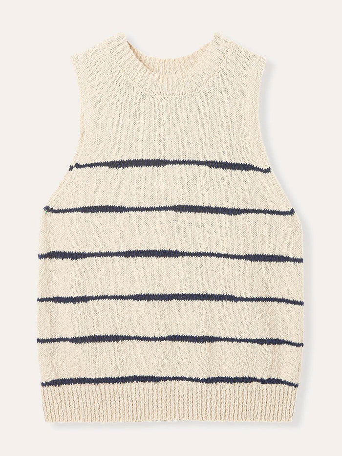 Linen Blend Drop Stitch Vest Top