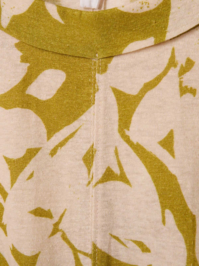 Linen Blend Folded Collar Top