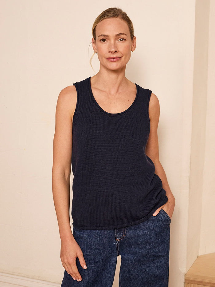 Linen Blend Knitted Tank Top