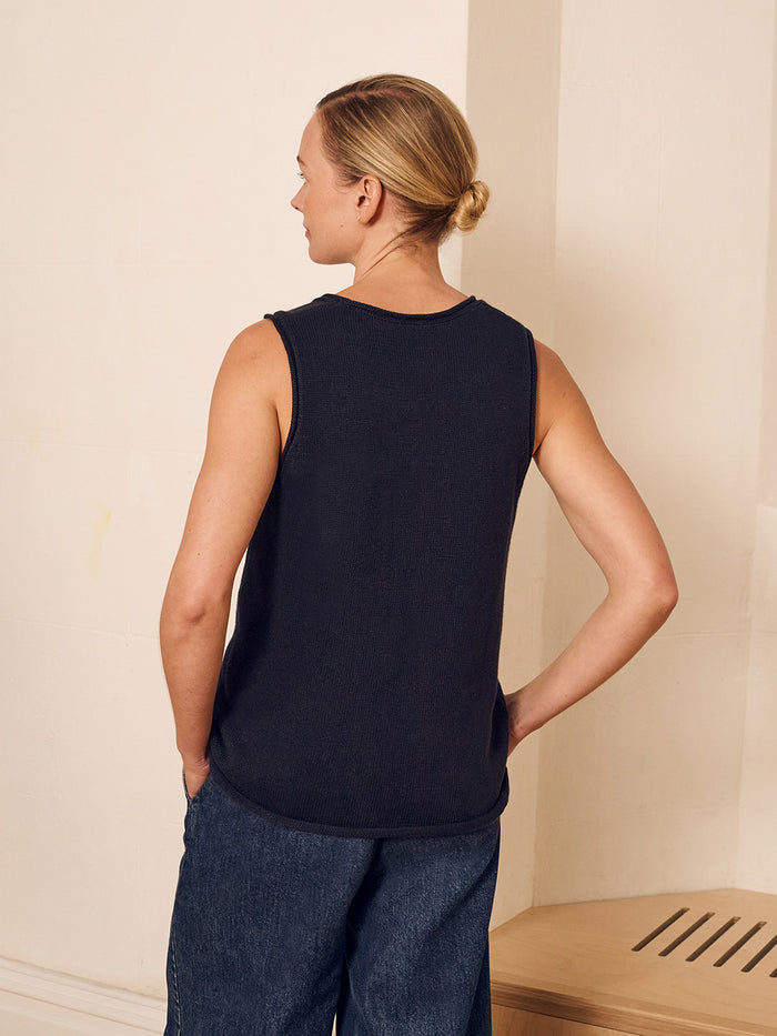 Linen Blend Knitted Tank Top