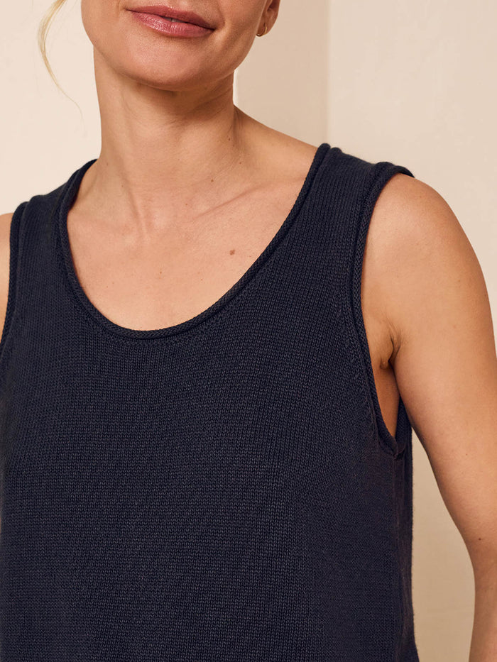Linen Blend Knitted Tank Top