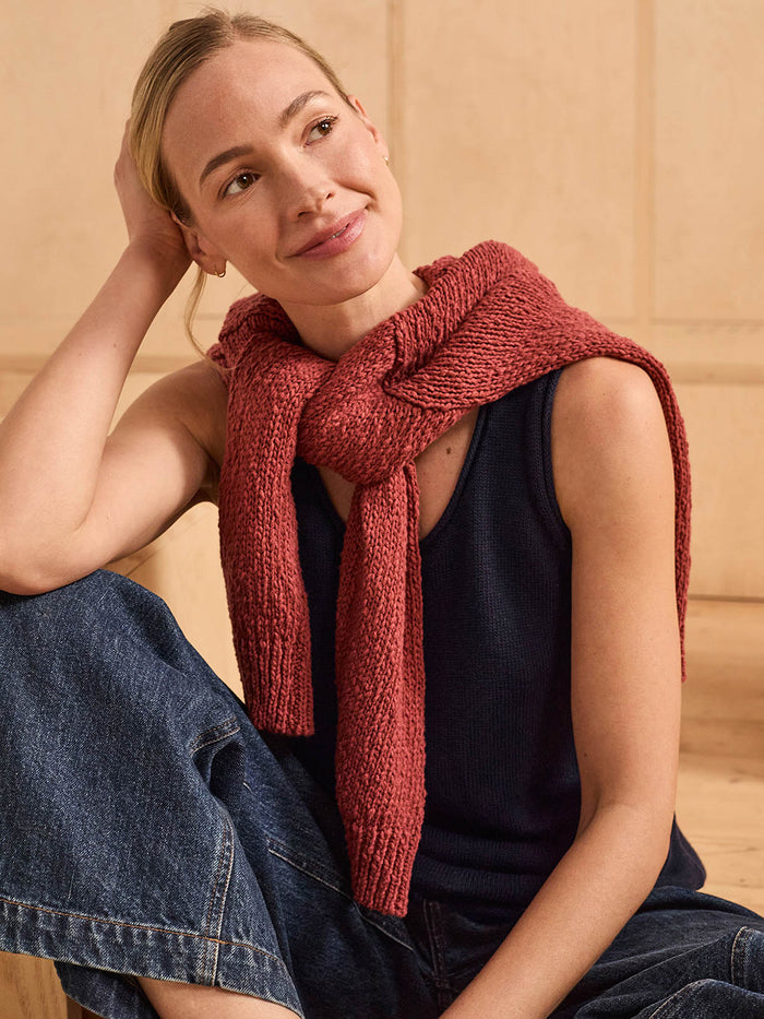 Linen Blend Knitted Tank Top