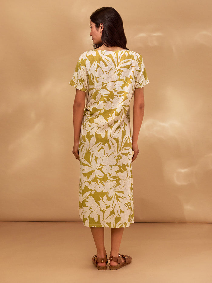 Linen Blend Knot Detail Dress