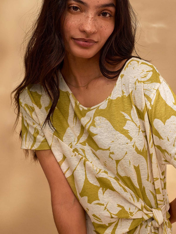 Linen Blend Knot Detail Dress