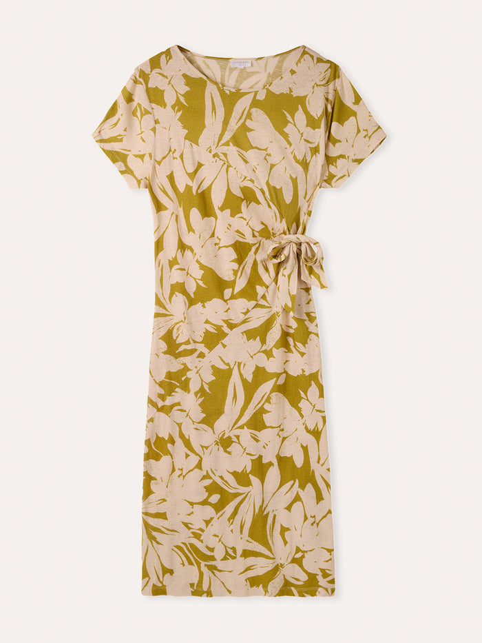 Linen Blend Knot Detail Dress