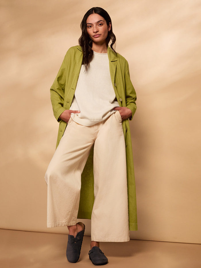 Linen Blend Longline Overshirt Dress