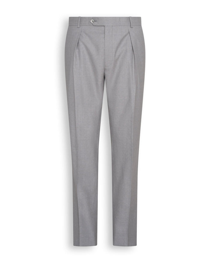 Livingstone Virgin Wool Pleat Trouser Light Grey