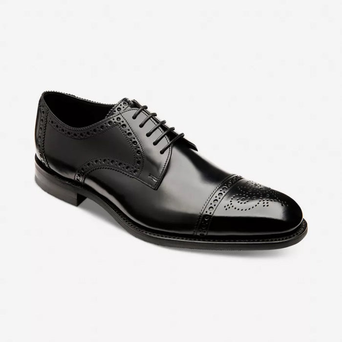 Loake - Eldon Derby Semi Brogue in Black - Nigel Clare