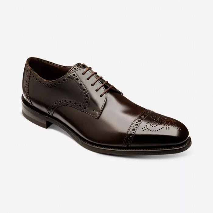 Loake - Eldon Derby Semi Brogue in Dark Brown - Nigel Clare