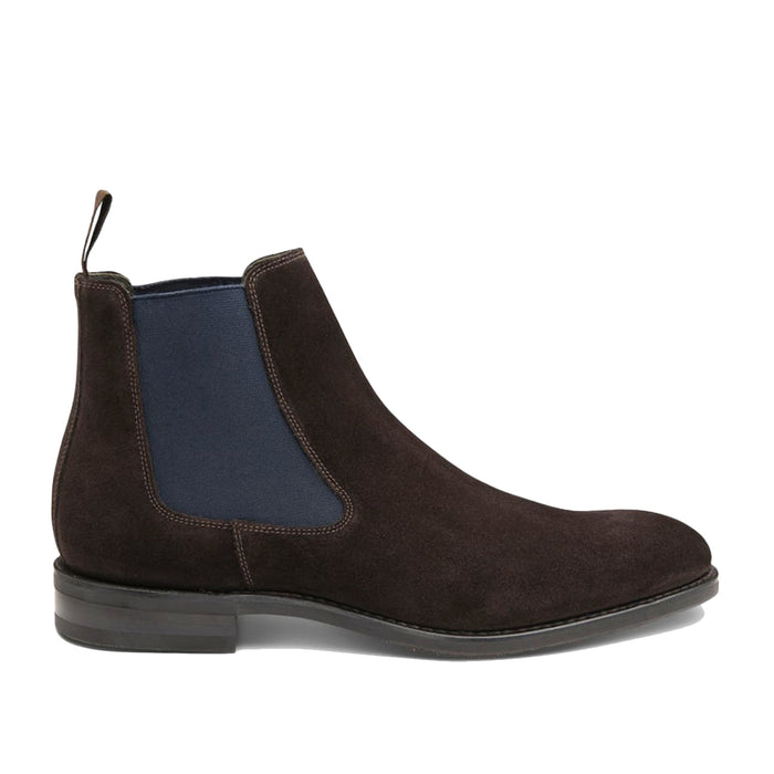 Loake - Wareing Suede Chelsea Boots in Dark Brown - Nigel Clare