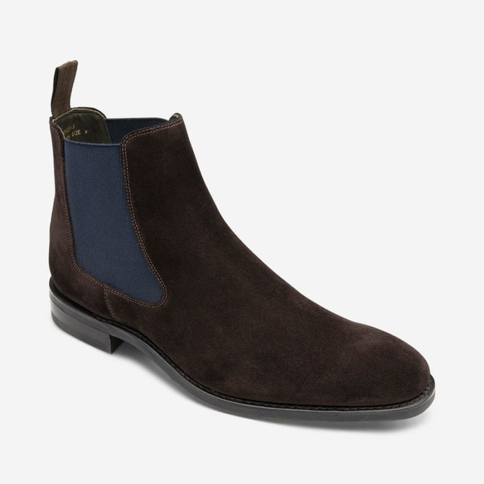 Loake - Wareing Suede Chelsea Boots in Dark Brown - Nigel Clare