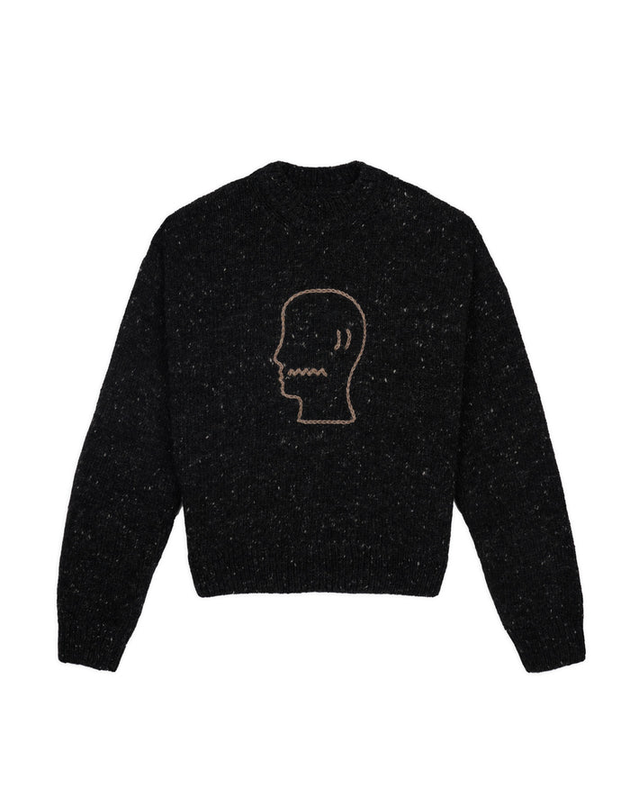 Logohead Alpaca Crewneck Sweater - Charcoal
