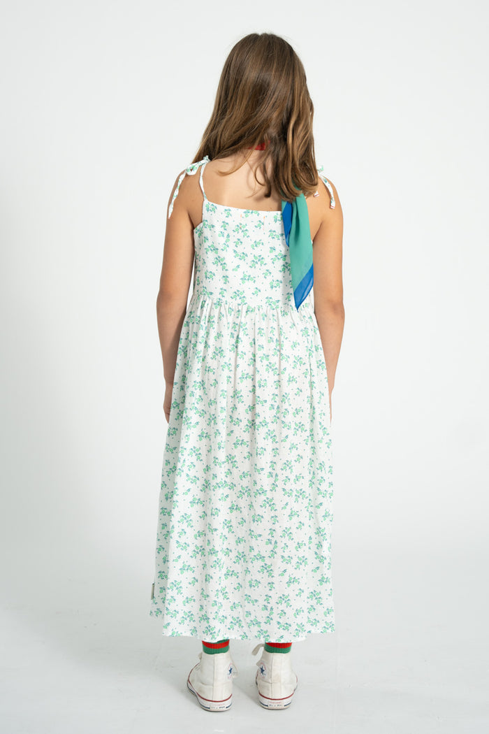 long dress | ecru w/ green flowers allover