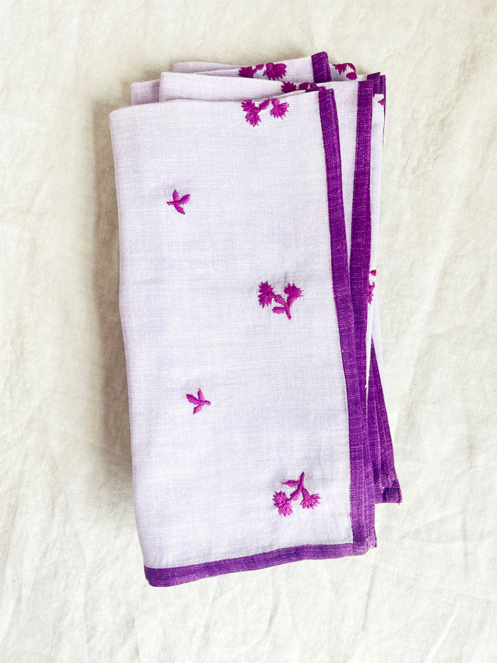Louisa Embroidered Napkins - Violette S/4