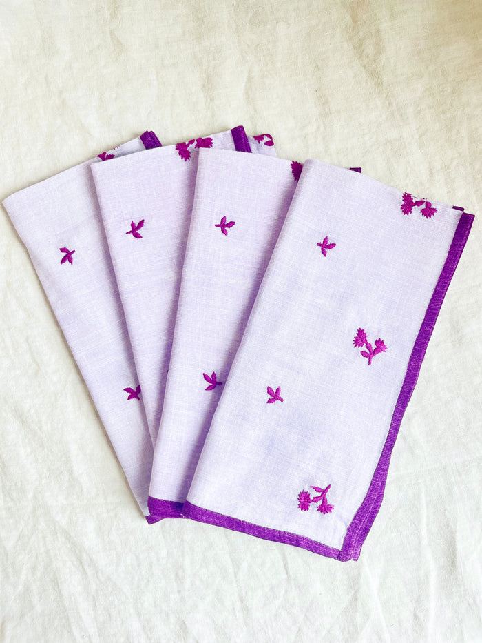 Louisa Embroidered Napkins - Violette S/4