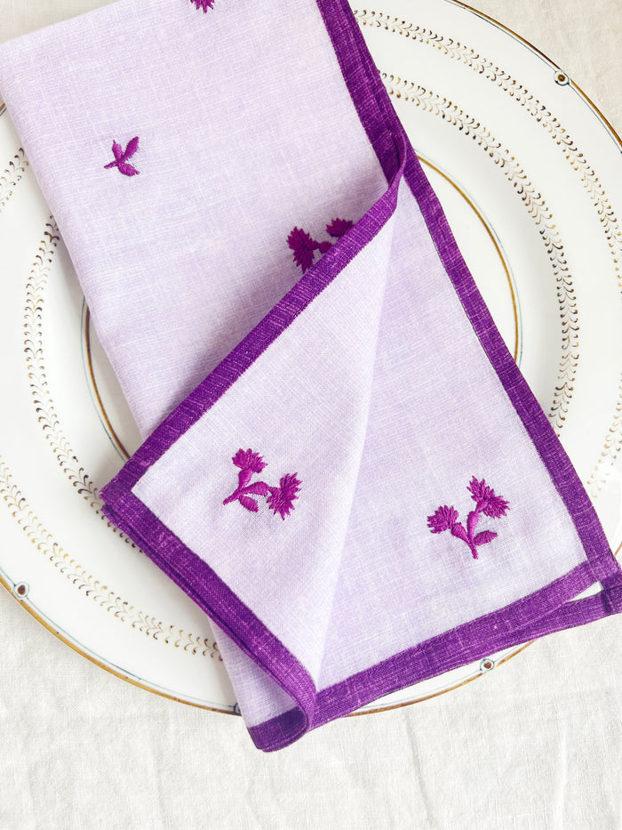 Louisa Embroidered Napkins - Violette S/4