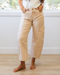 Lovervet Della Striped Barrel Jeans - Sand Lovervet