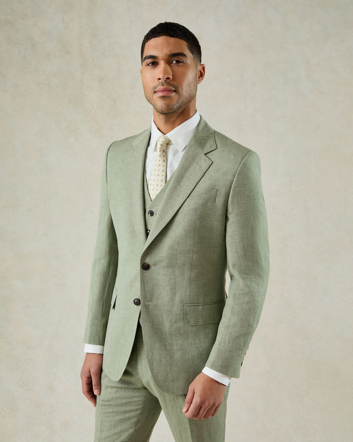 Luce Wool & Linen Suit Jacket Green