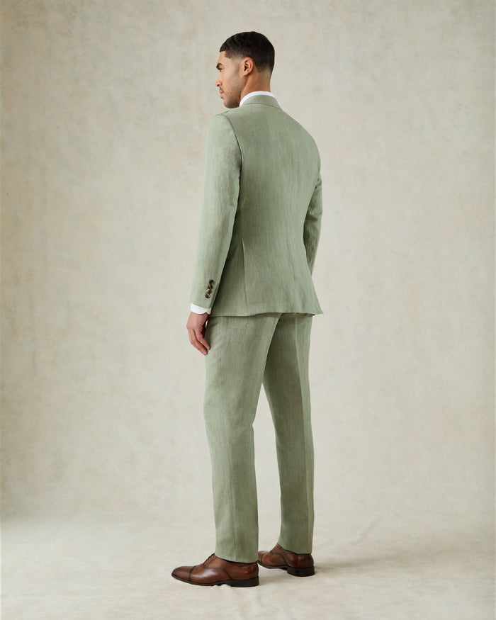 Luce Wool & Linen Suit Jacket Green