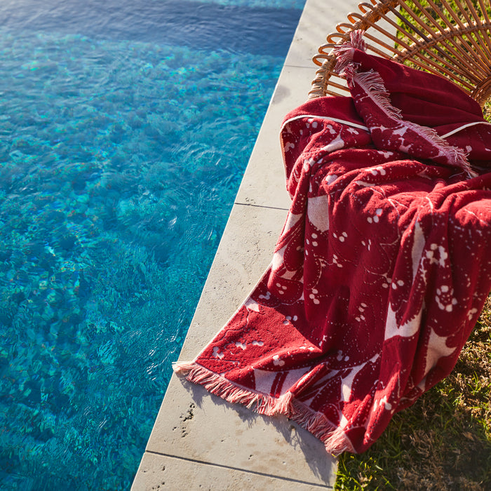 Lucia Bath Sheet - Crimson