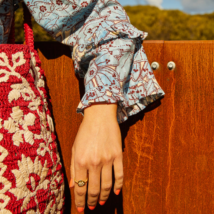 Lucia Frill Blouse - Cerulean