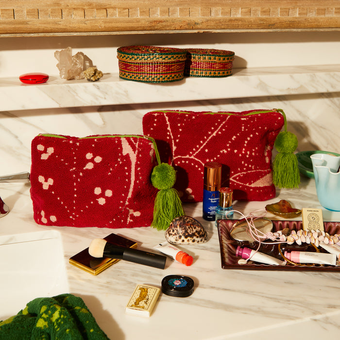 Lucia Terry Pouch - Crimson Small