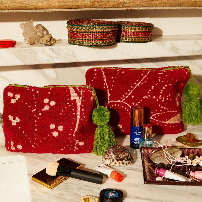 Lucia Terry Pouch - Crimson Small