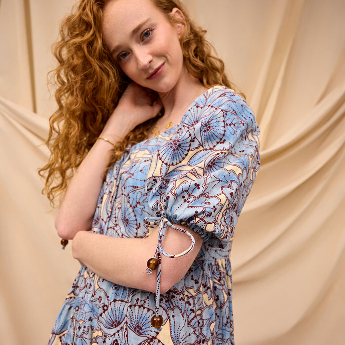Lucia Tiered Maxi Dress - Cerulean