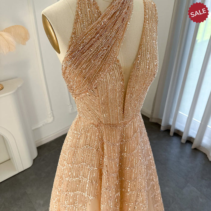 Luxury Beaded Lilac Evening Dresses for Women Wedding Party SS329