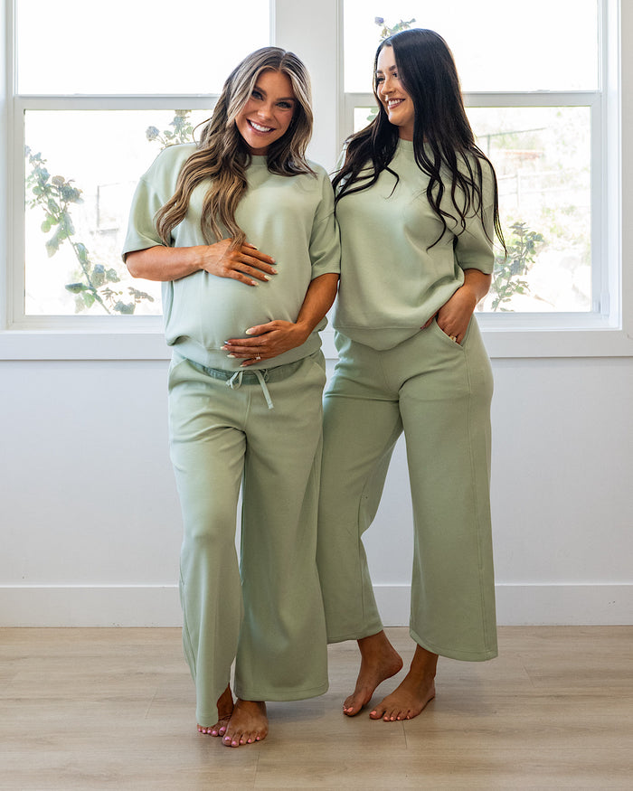 Macey Scuba Fabric Top - Color Options Available! Rae Mode Pistachio Cream