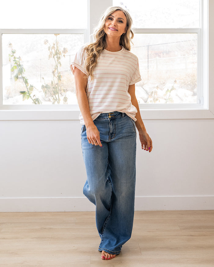 Madison Striped Top - Blush Lovely Melody