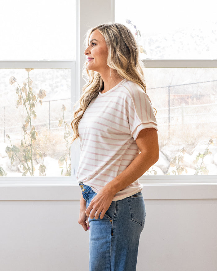 Madison Striped Top - Blush Lovely Melody