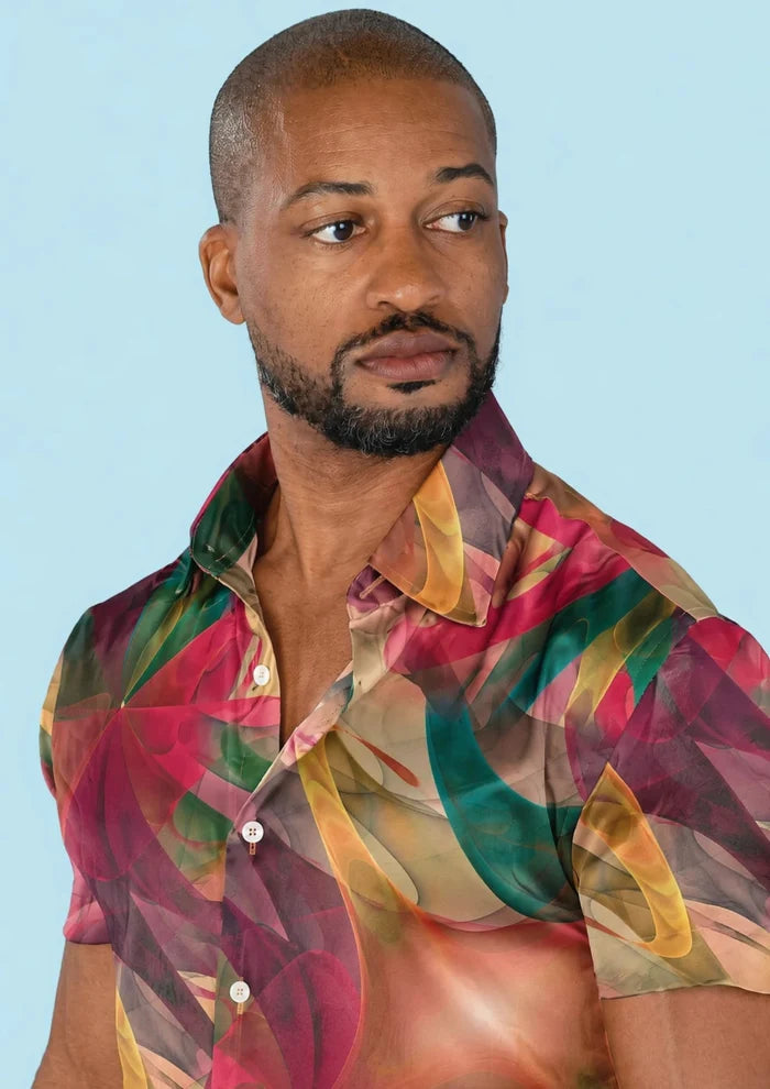Magenta Swirl Silk Shirt - SARTORO