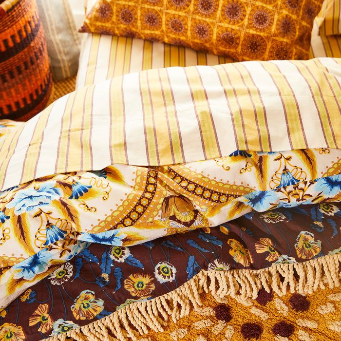Margaret Cotton Quilt Cover - Clay Single