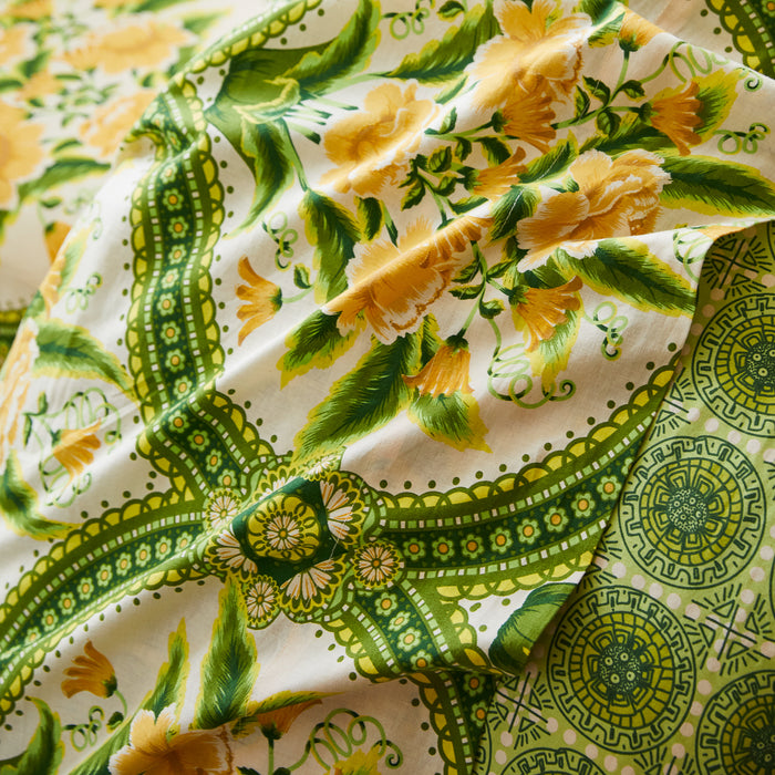 Margaret Cotton Sheets - La Palma Fitted Sheet / Cot