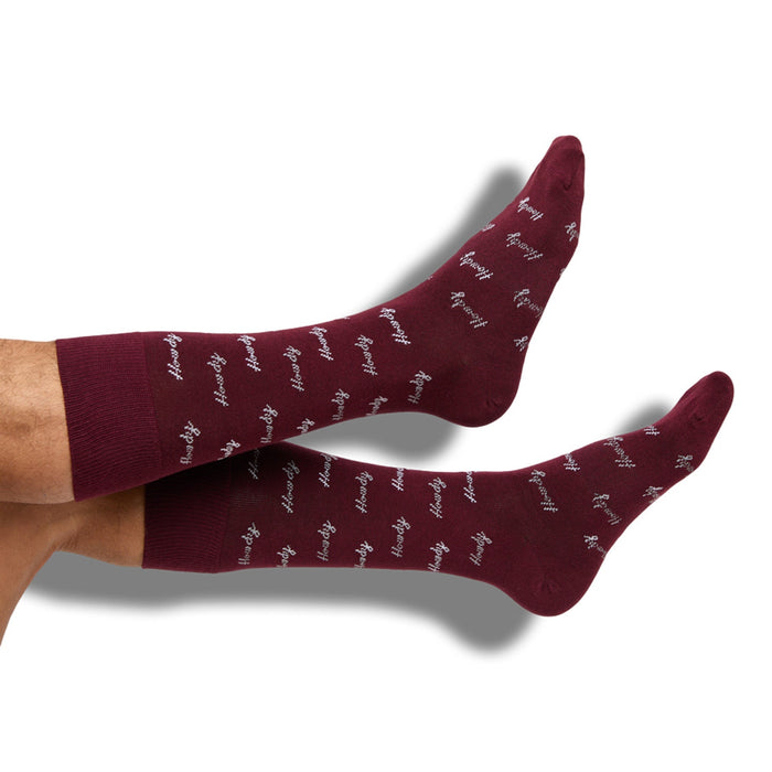 Maroon Howdy Dress Socks - SARTORO
