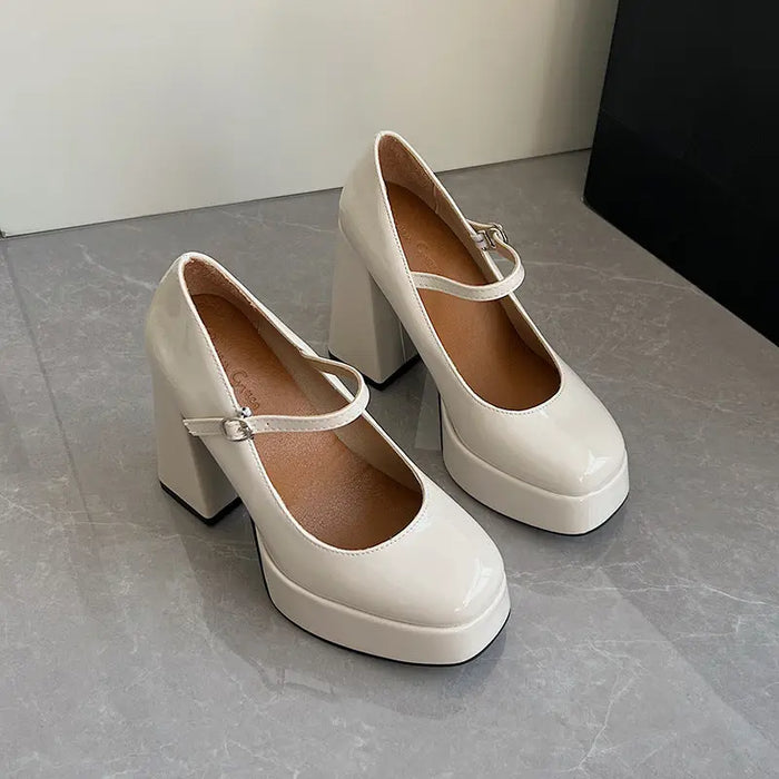 Mary Jane Platform Chunky High Heels fashionnsio