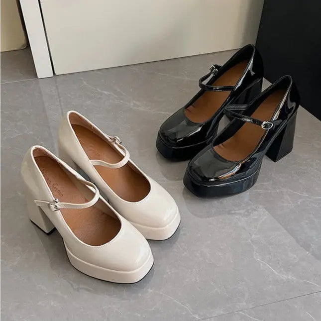 Mary Jane Platform Chunky High Heels fashionnsio