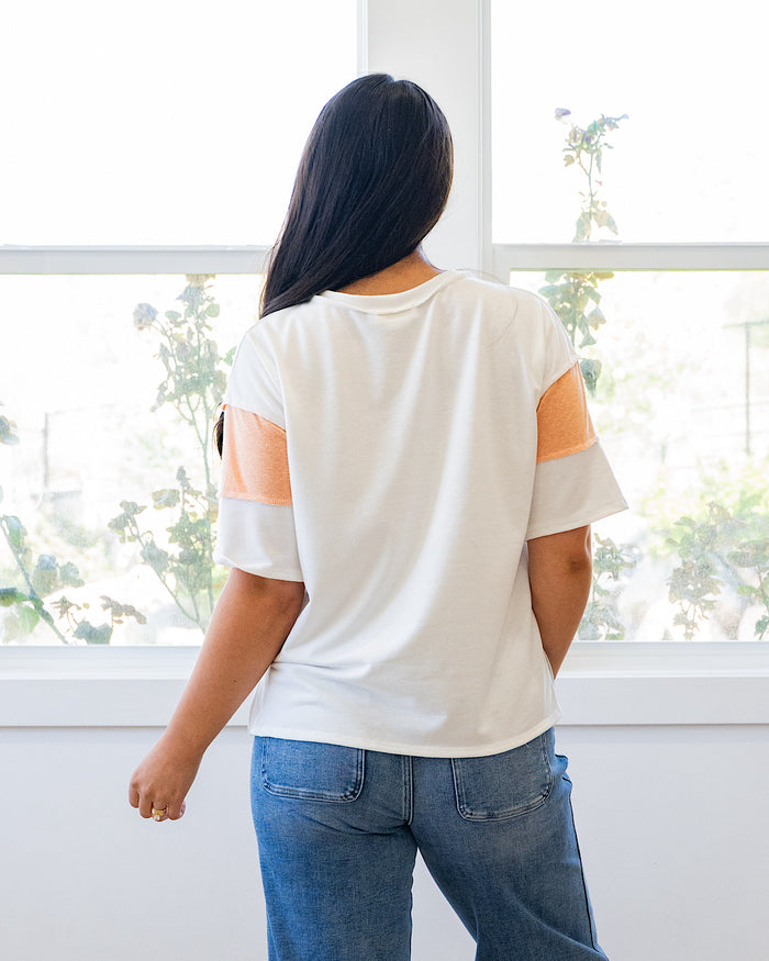 Maya Color Block Top - Peach Lovely Melody