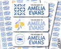 Medeterranean Coastal Name Labels . Personalized Belonging Labels - Scrap Bits