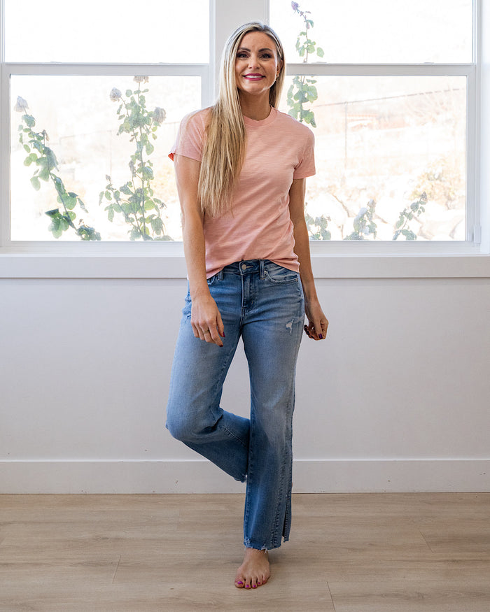 Melinda Short Sleeve Top - Peony Pink Be Cool