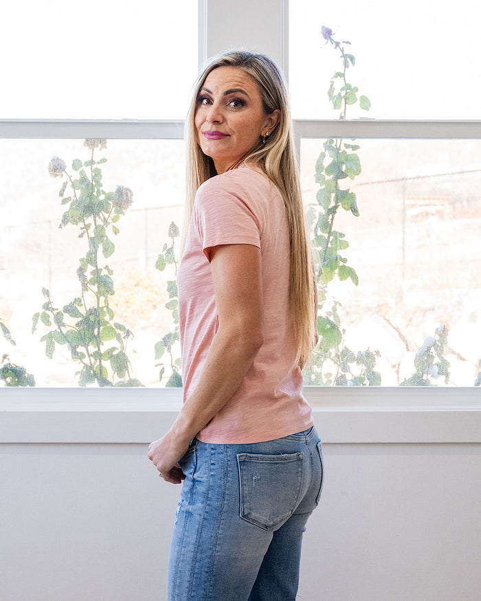 Melinda Short Sleeve Top - Peony Pink Be Cool