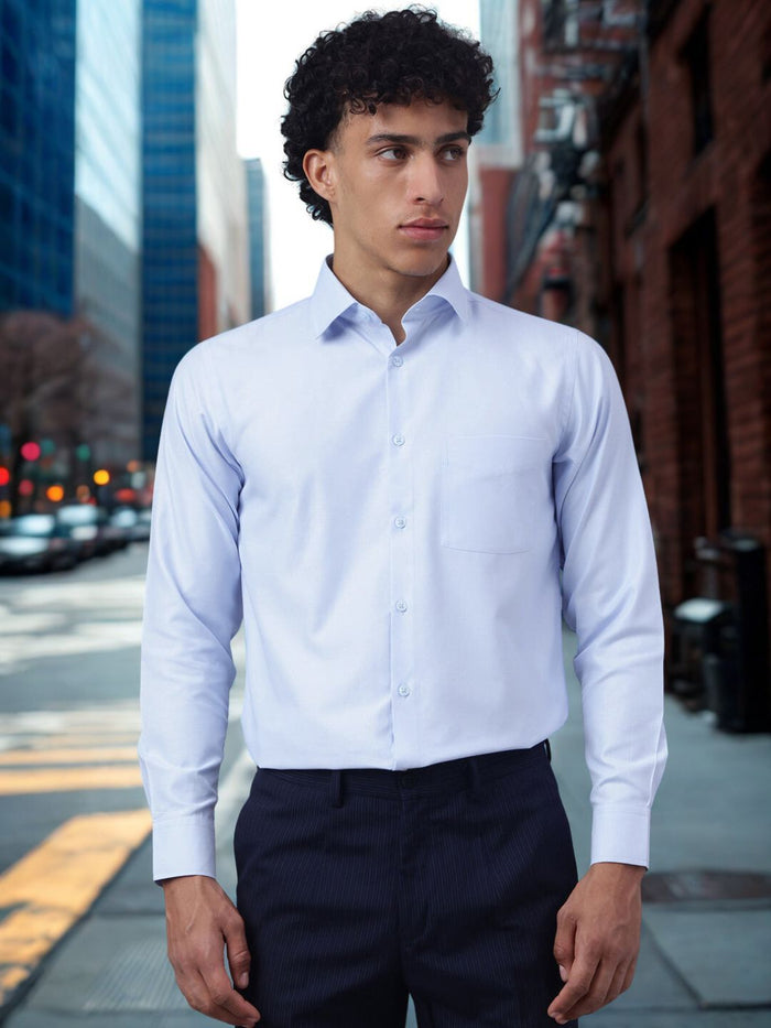 Men Sky Blue Full Sleeve Formal Shirt