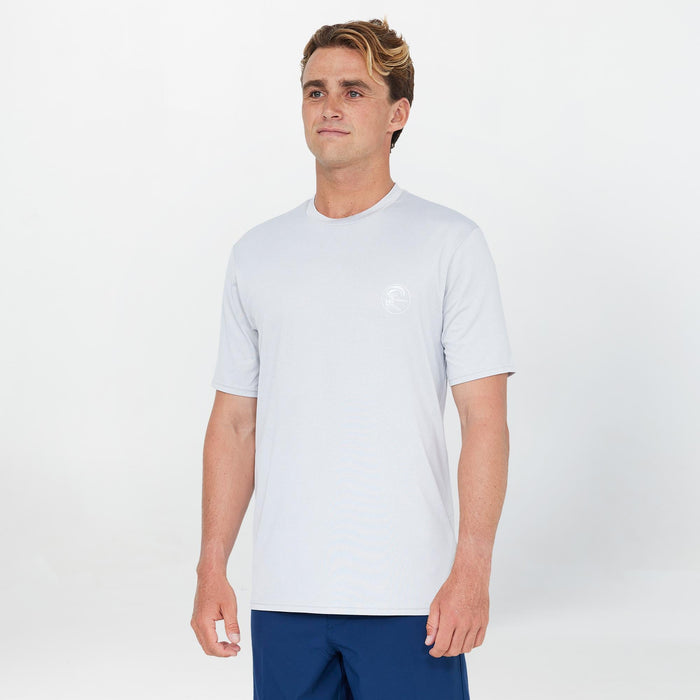 Men's 24/7 Hybrid UV Short Sleeve Rash Vest Tee - Overcast